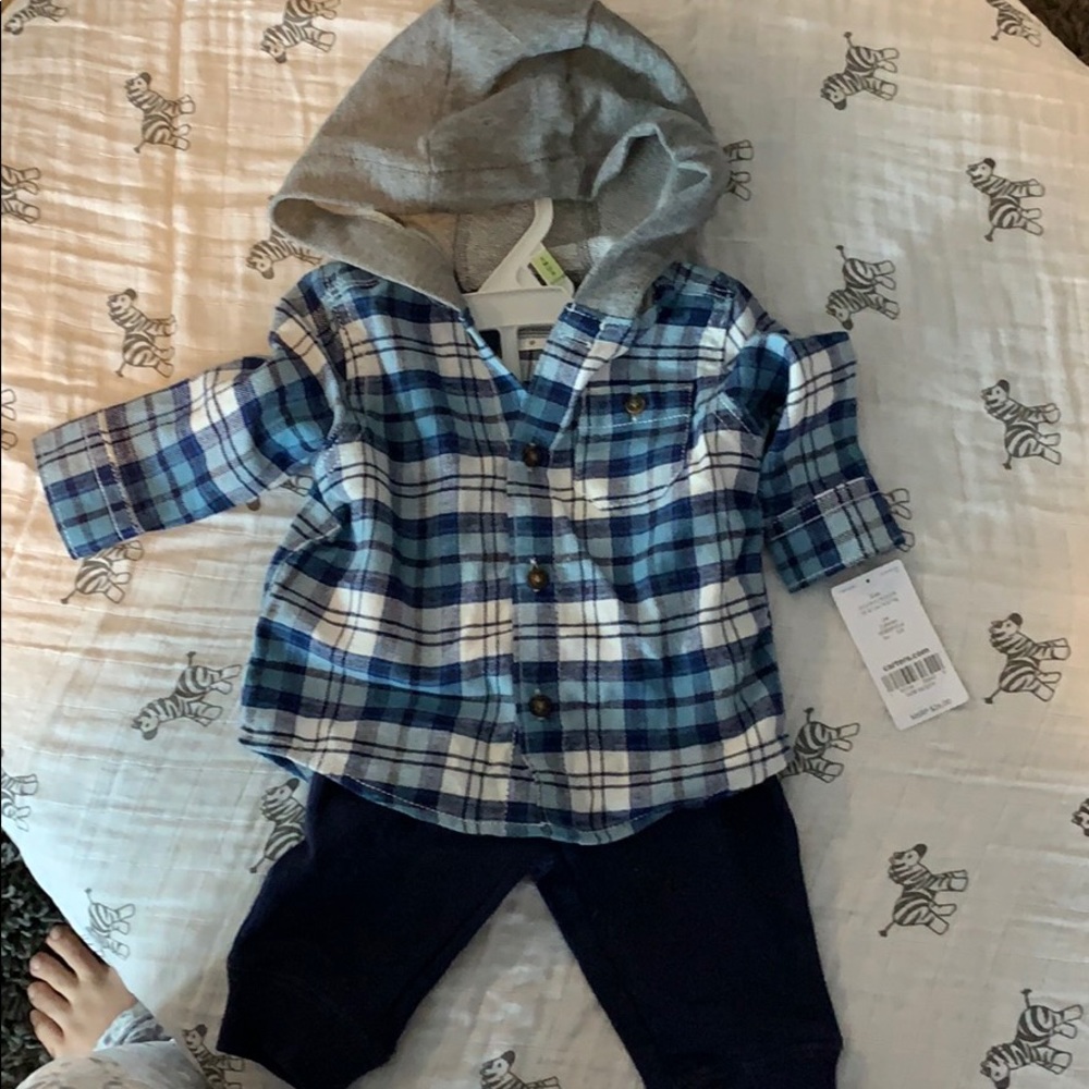 Carters 3mo flannel and pants outfit.